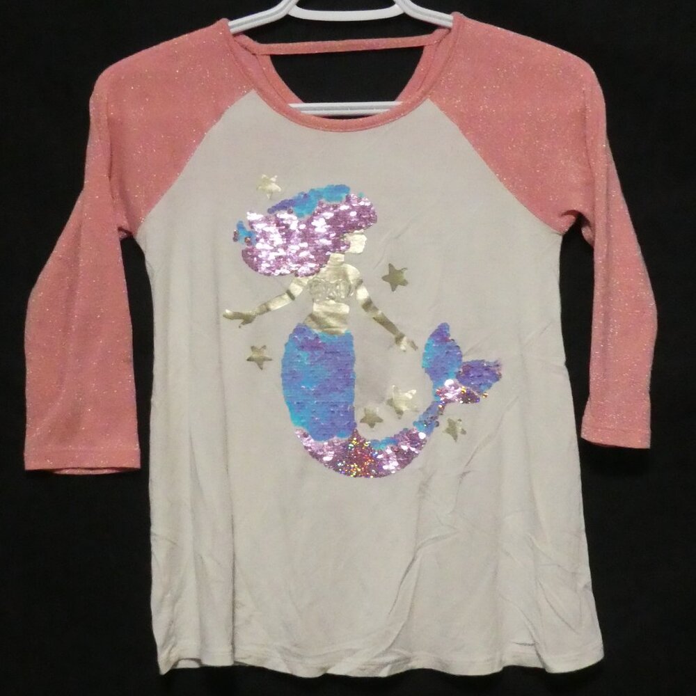 JUSTICE | size 10 | Sequin Mermaid Raglan Shirt